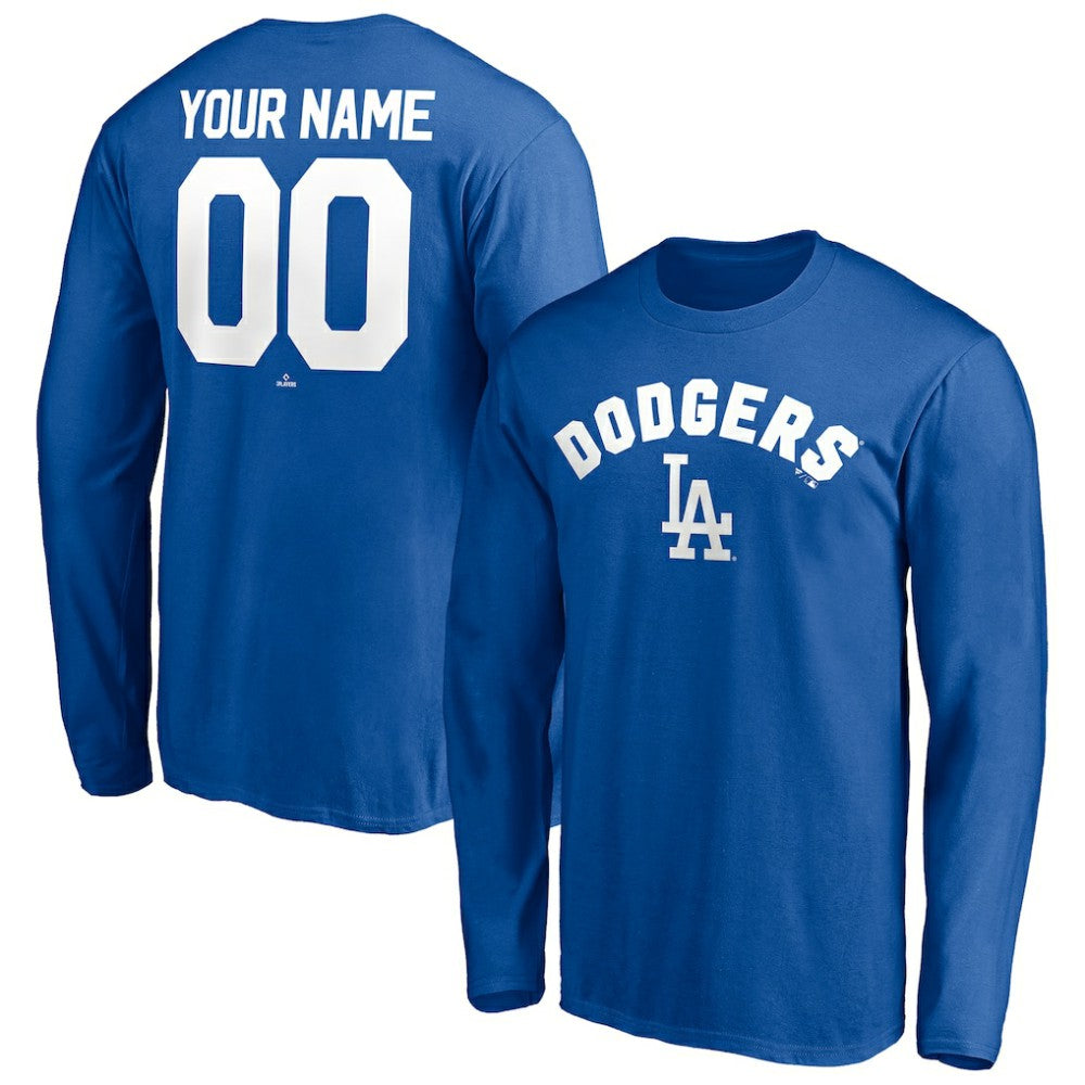 Los Angeles Dodgers Personalized Winning Streak Name & Number Long Sleeve T-Shirt - Royal T-shirts