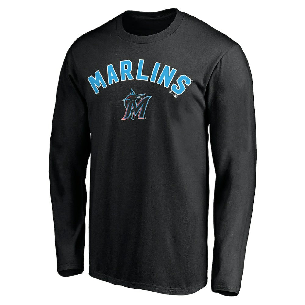 Miami Marlins Personalized Winning Streak Name & Number Long Sleeve T-Shirt - Black T-shirts