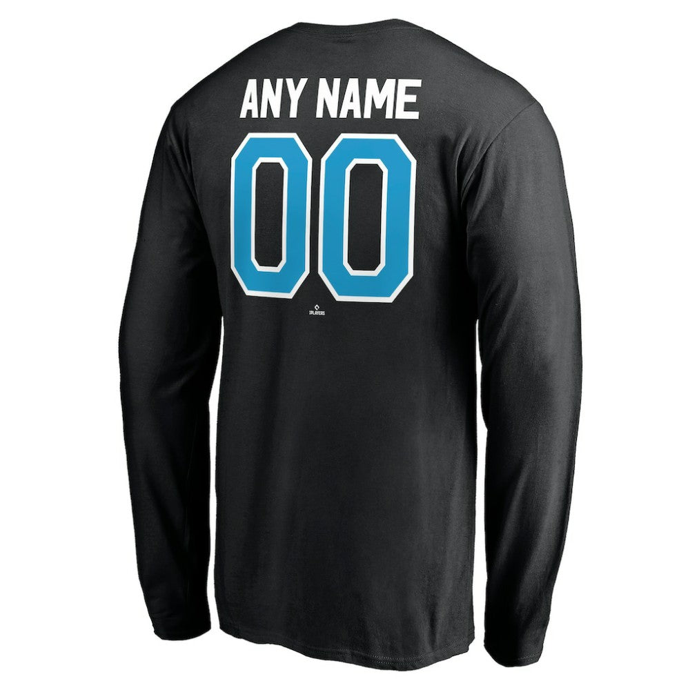 Miami Marlins Personalized Winning Streak Name & Number Long Sleeve T-Shirt - Black T-shirts