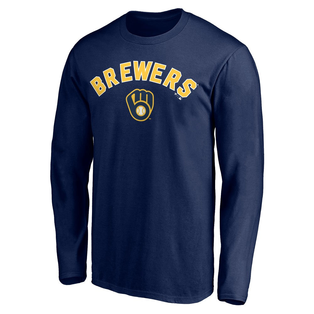 Milwaukee Brewers Personalized Winning Streak Name & Number Long Sleeve T-Shirt - Navy T-shirts