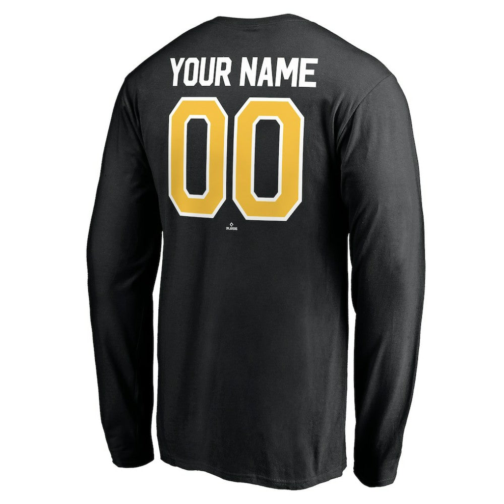 Pittsburgh Pirates Personalized Winning Streak Name & Number Long Sleeve T-Shirt - Black T-shirts