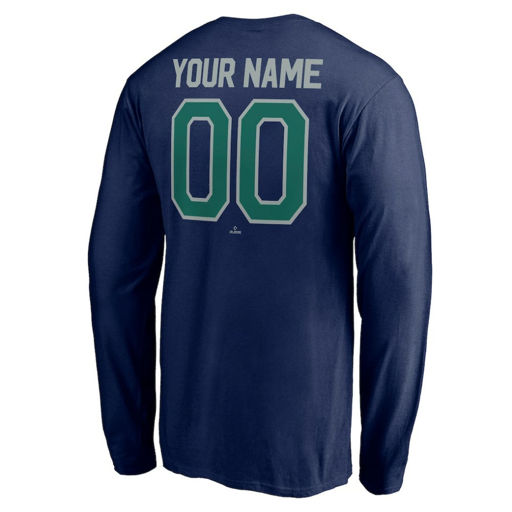 Seattle Mariners Personalized Winning Streak Name & Number Long Sleeve T-Shirt - Navy T-shirts
