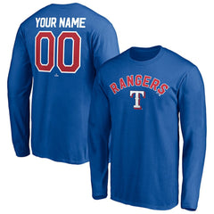 Texas Rangers Personalized Winning Streak Name & Number Long Sleeve T-Shirt - Royal T-shirts
