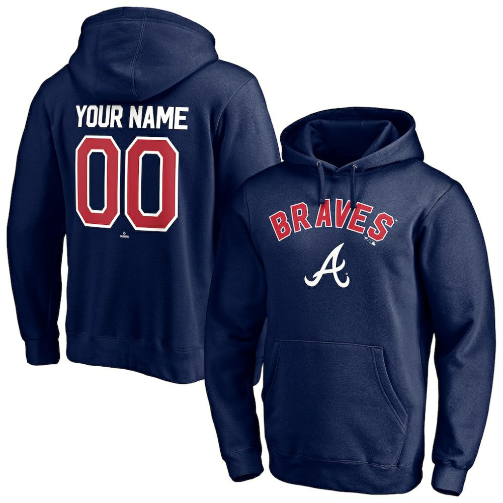 Atlanta Braves Personalized Winning Streak Name & Number Pullover Hoodie - Navy Hoodies
