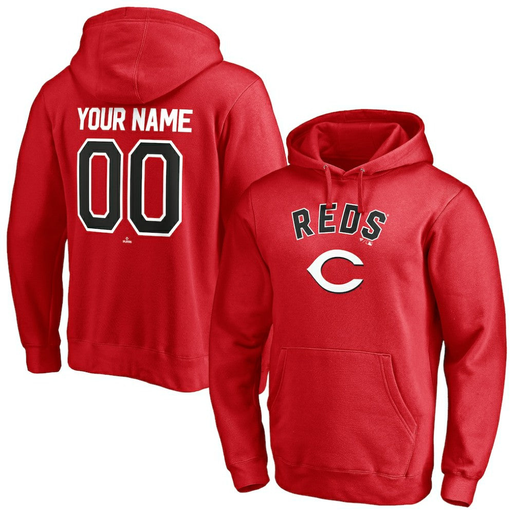 Cincinnati Reds Personalized Winning Streak Name & Number Pullover Hoodie - Red Hoodies