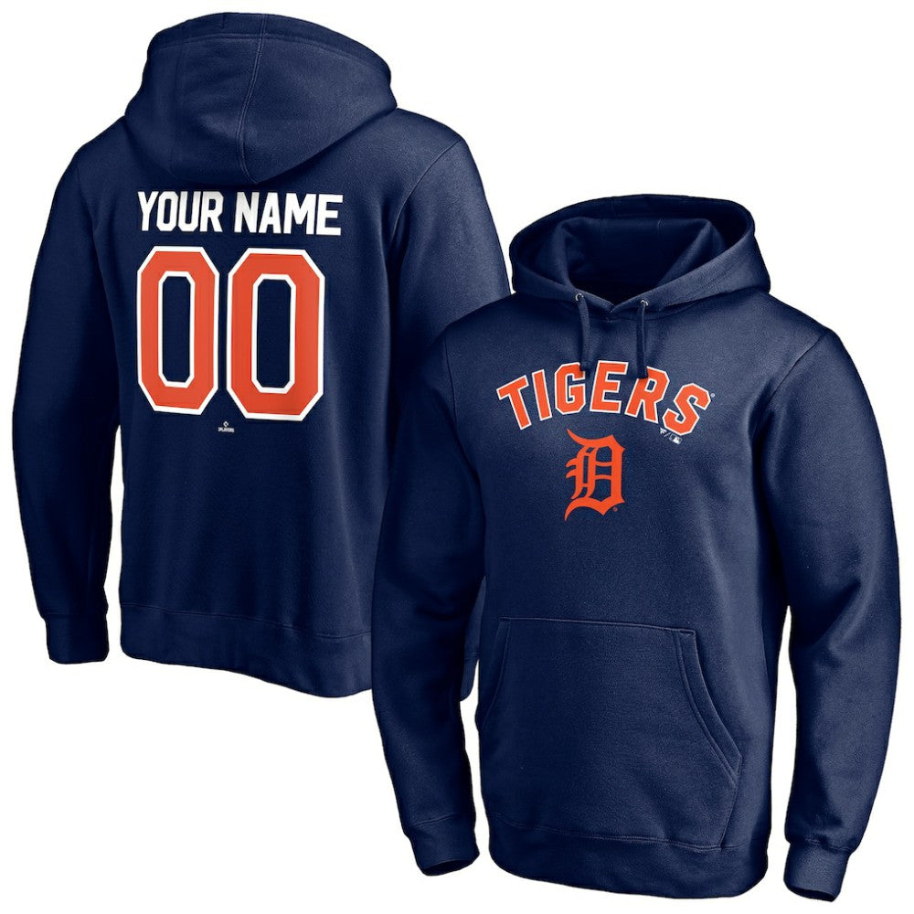 Detroit Tigers Personalized Winning Streak Name & Number Pullover Hoodie - Navy Hoodies
