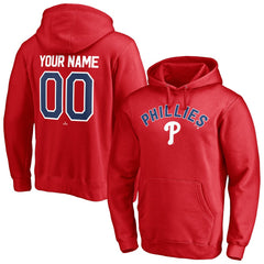 Philadelphia Phillies Personalized Winning Streak Name & Number Pullover Hoodie - Red Hoodies