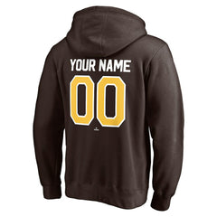San Diego Padres Personalized Winning Streak Name & Number Pullover Hoodie - Brown Hoodies