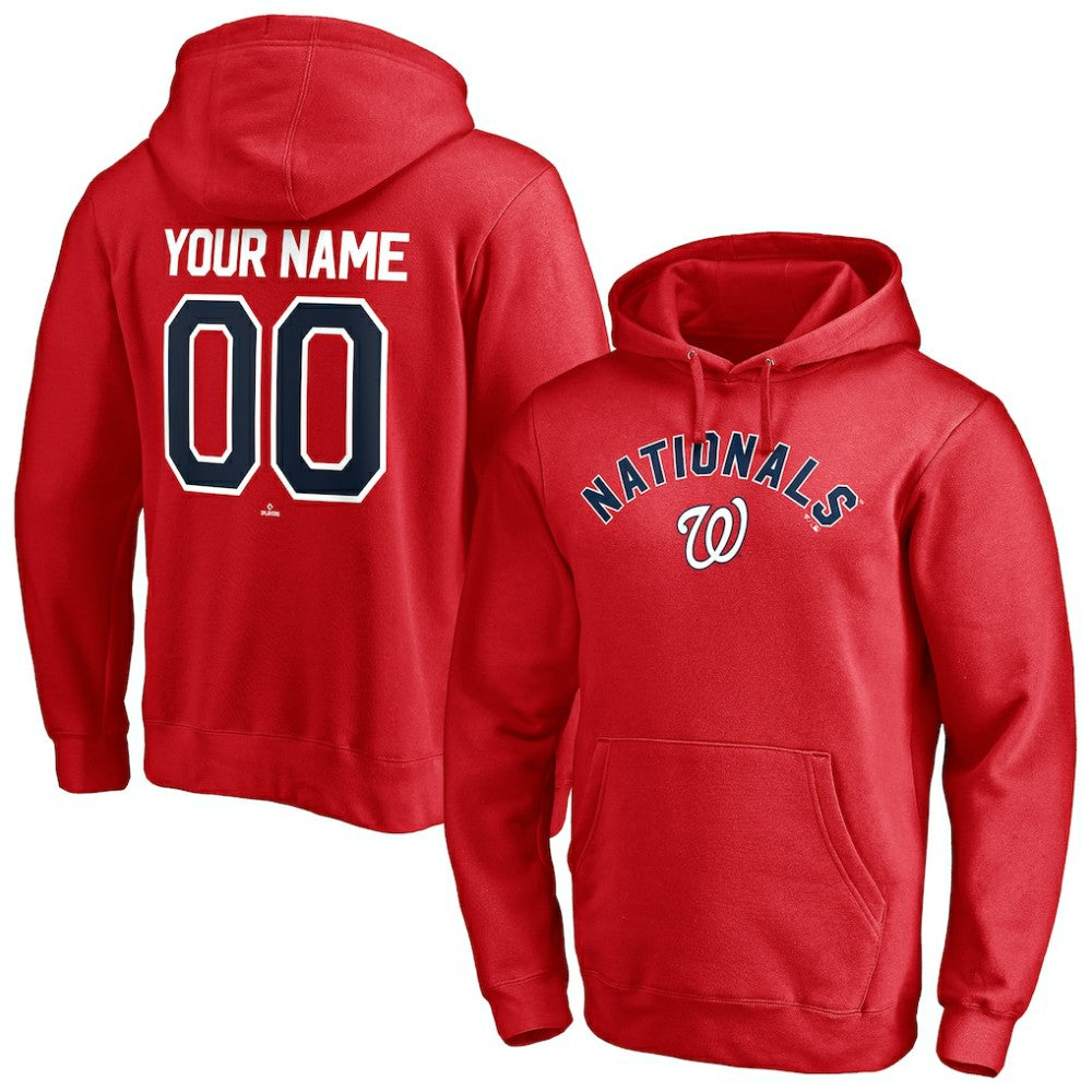 Washington Nationals Personalized Winning Streak Name & Number Pullover Hoodie - Red Hoodies