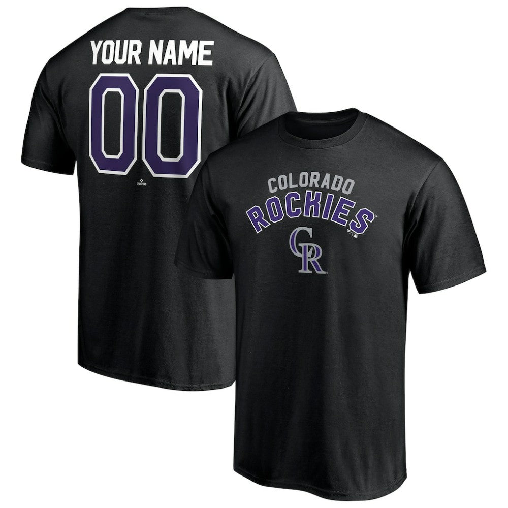 Colorado Rockies Personalized Team Winning Streak Name & Number T-Shirt - Black T-shirts