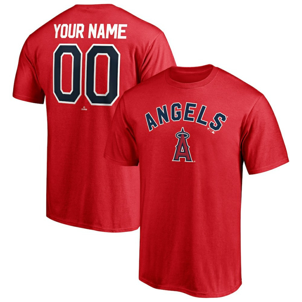 Los Angeles Angels Personalized Team Winning Streak Name & Number T-Shirt - Red T-shirts