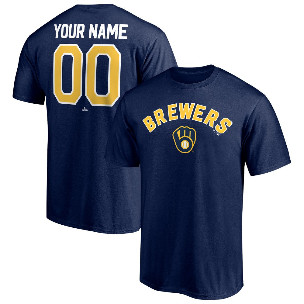 Milwaukee Brewers Personalized Team Winning Streak Name & Number T-Shirt - Navy T-shirts