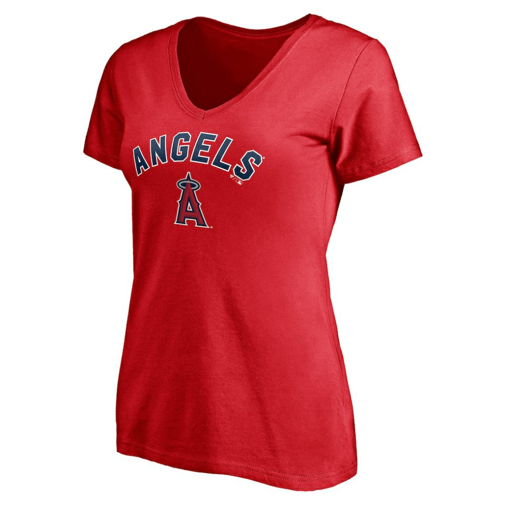 Los Angeles Angels Women's Personalized Winning Streak Name & Number V-Neck T-Shirt - Red T-shirts