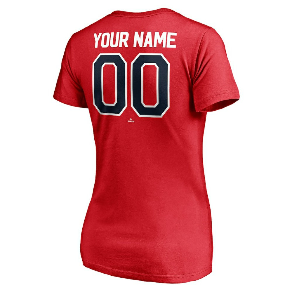Los Angeles Angels Women's Personalized Winning Streak Name & Number V-Neck T-Shirt - Red T-shirts