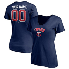 Minnesota Twins Women's Personalized Winning Streak Name & Number V-Neck T-Shirt - Navy T-shirts