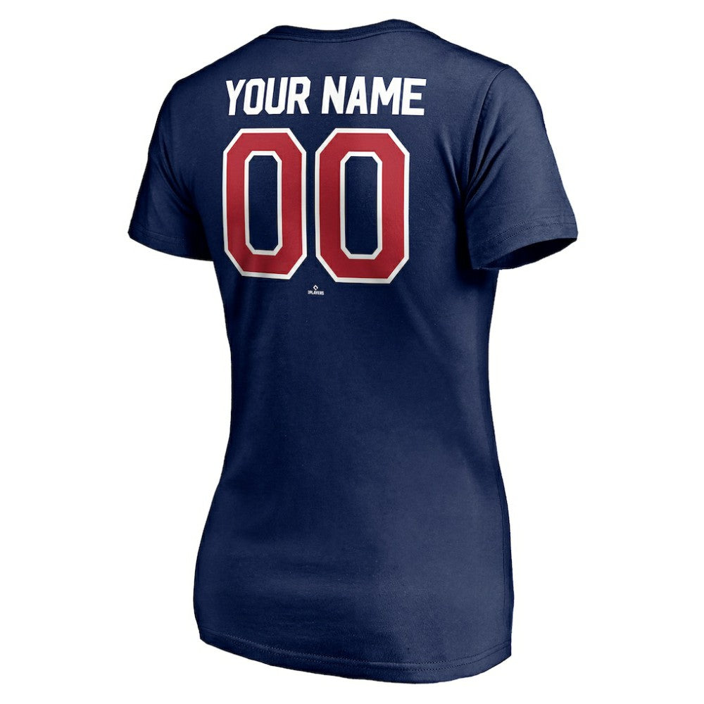 Minnesota Twins Women's Personalized Winning Streak Name & Number V-Neck T-Shirt - Navy T-shirts