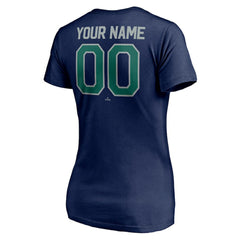 Seattle Mariners Women's Personalized Winning Streak Name & Number V-Neck T-Shirt - Navy T-shirts