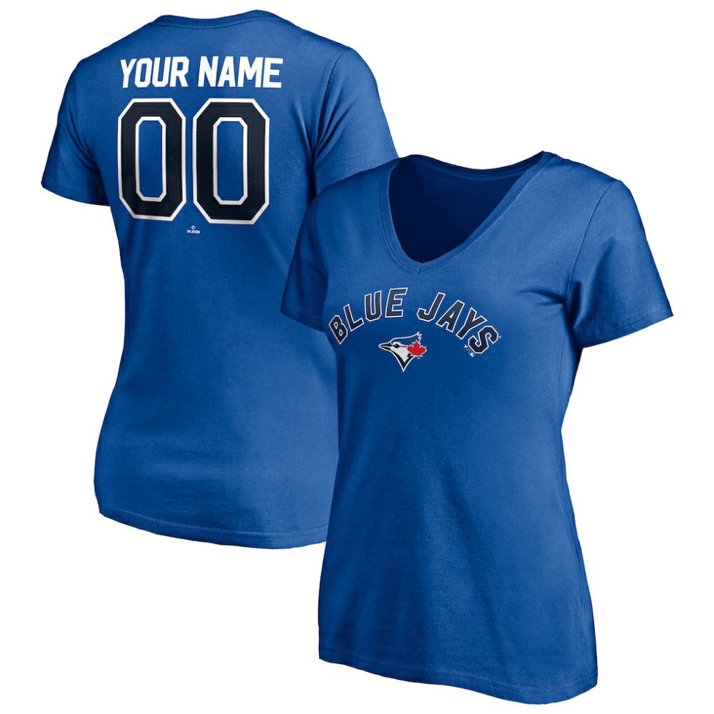 Toronto Blue Jays Women's Personalized Winning Streak Name & Number V-Neck T-Shirt - Royal T-shirts