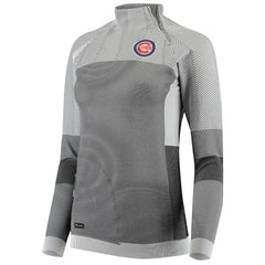 Chicago Cubs Levelwear Women's Verse Asymmetrical Raglan Tri-Blend Quarter-Zip Jacket - Gray Jackets