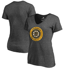 NHL Boston Bruins Women's #WeSkateFor V-Neck T-Shirt - Heather Gray