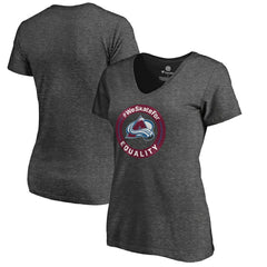 NHL Colorado Avalanche Women's #WeSkateFor V-Neck T-Shirt - Heather Gray