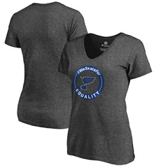 NHL St. Louis Blues Women's #WeSkateFor V-Neck T-Shirt - Heather Gray