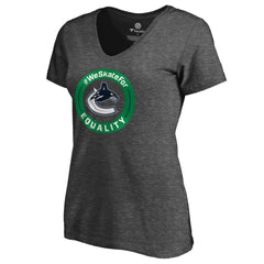 NHL Vancouver Canucks Women's #WeSkateFor V-Neck T-Shirt - Heather Gray
