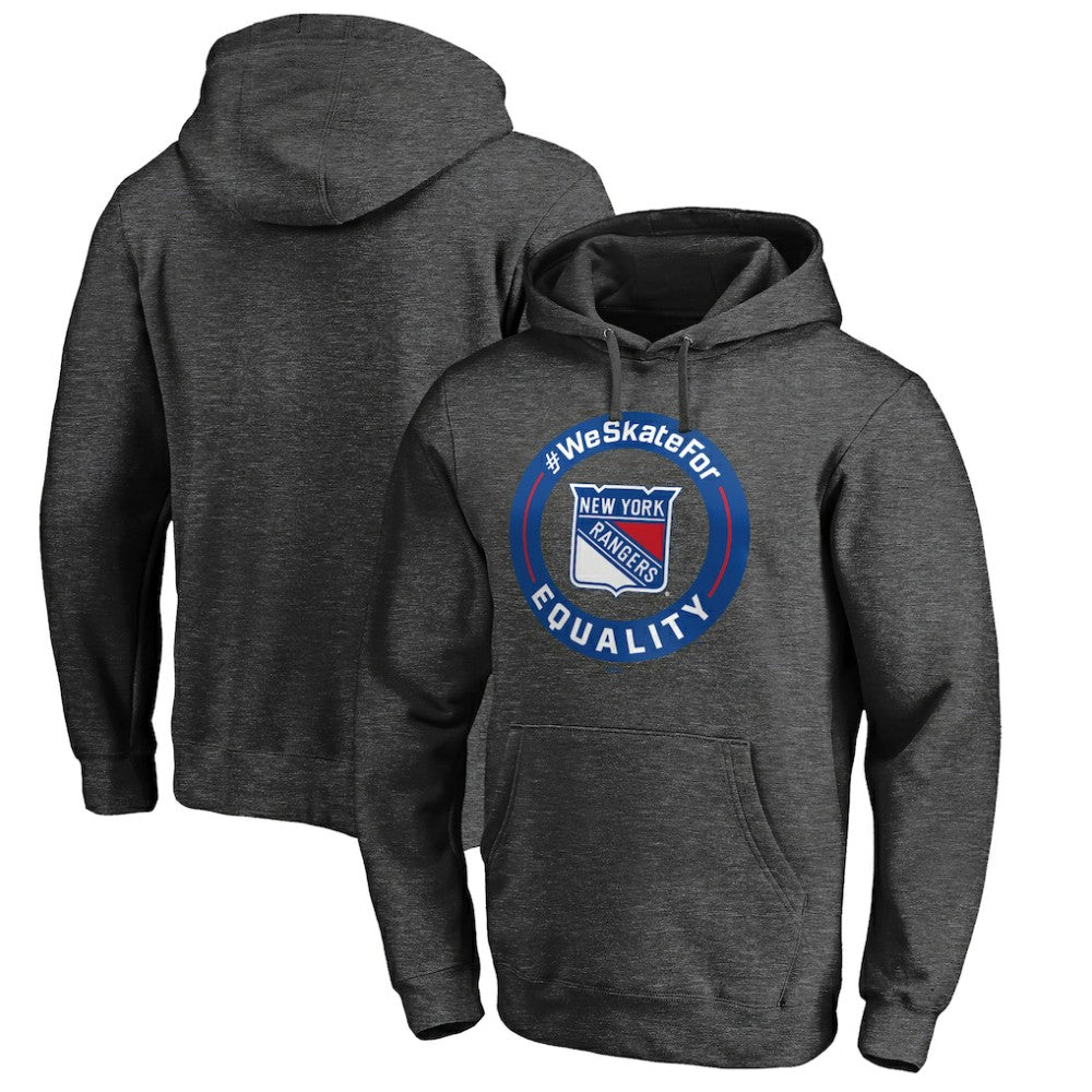 NHL New York Rangers #WeSkateFor Pullover Hoodie - Heather Gray