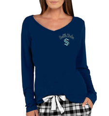NHL Seattle Kraken Concepts Sport Women's Marathon Knit Long Sleeve Top - Navy