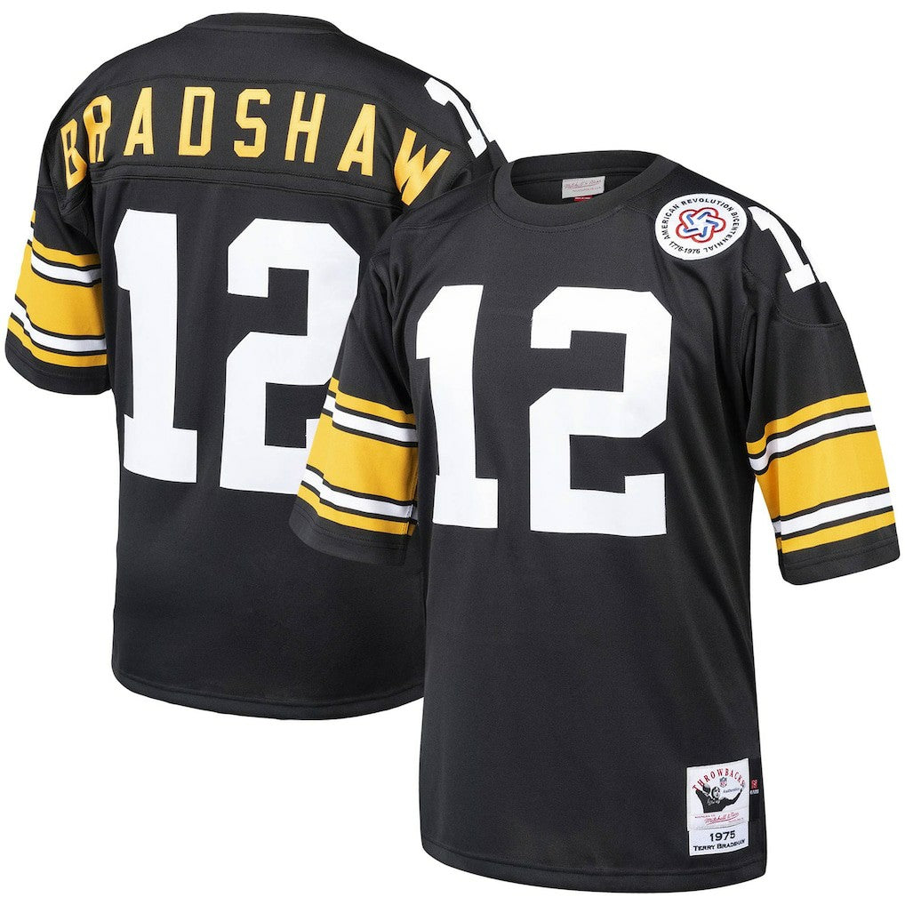 Terry Bradshaw Pittsburgh Steelers Authentic Throwback Retired Player Jersey Black
