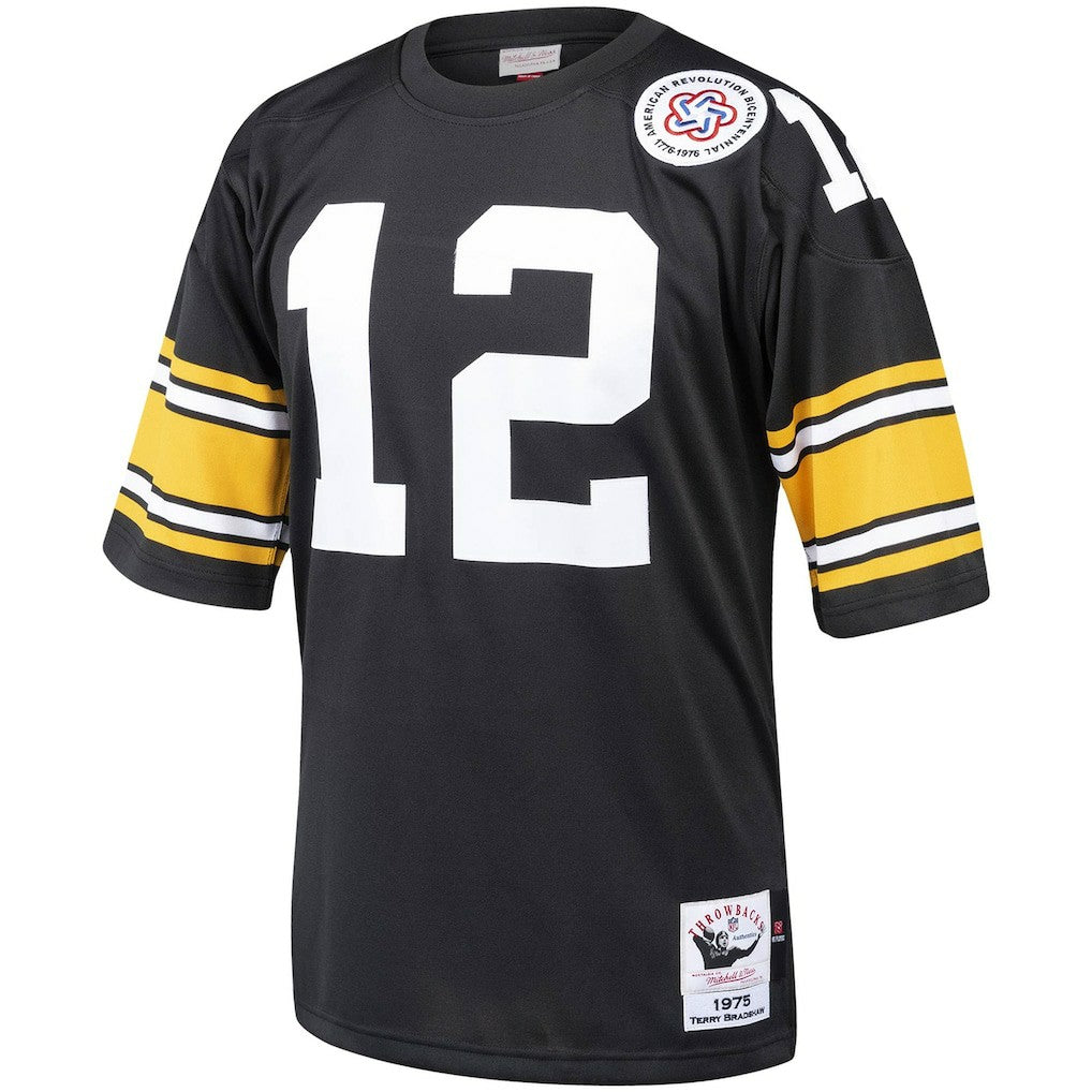 Terry Bradshaw Pittsburgh Steelers Authentic Throwback Retired Player Jersey Black