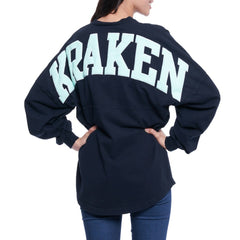 NHL Seattle Kraken Fanatics Women's Lace Up Long Sleeve Spirit Top - Navy