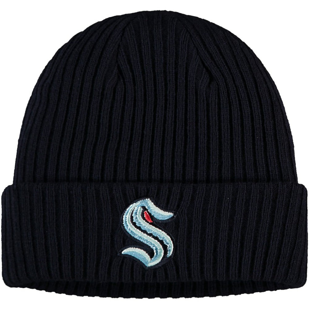 NHL Seattle Kraken Fanatics Core Primary Logo Cuffed Knit Hat - Navy