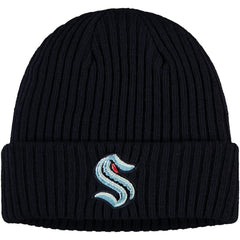 NHL Seattle Kraken Fanatics Core Primary Logo Cuffed Knit Hat - Navy