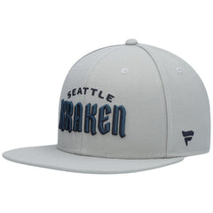 NHL Seattle Kraken Fanatics Wordmark Logo Snapback Hat - Gray