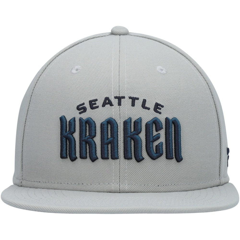 NHL Seattle Kraken Fanatics Wordmark Logo Snapback Hat - Gray