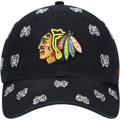 NHL Chicago Blackhawks '47 Women's Confetti Clean Up Adjustable Hat - Black