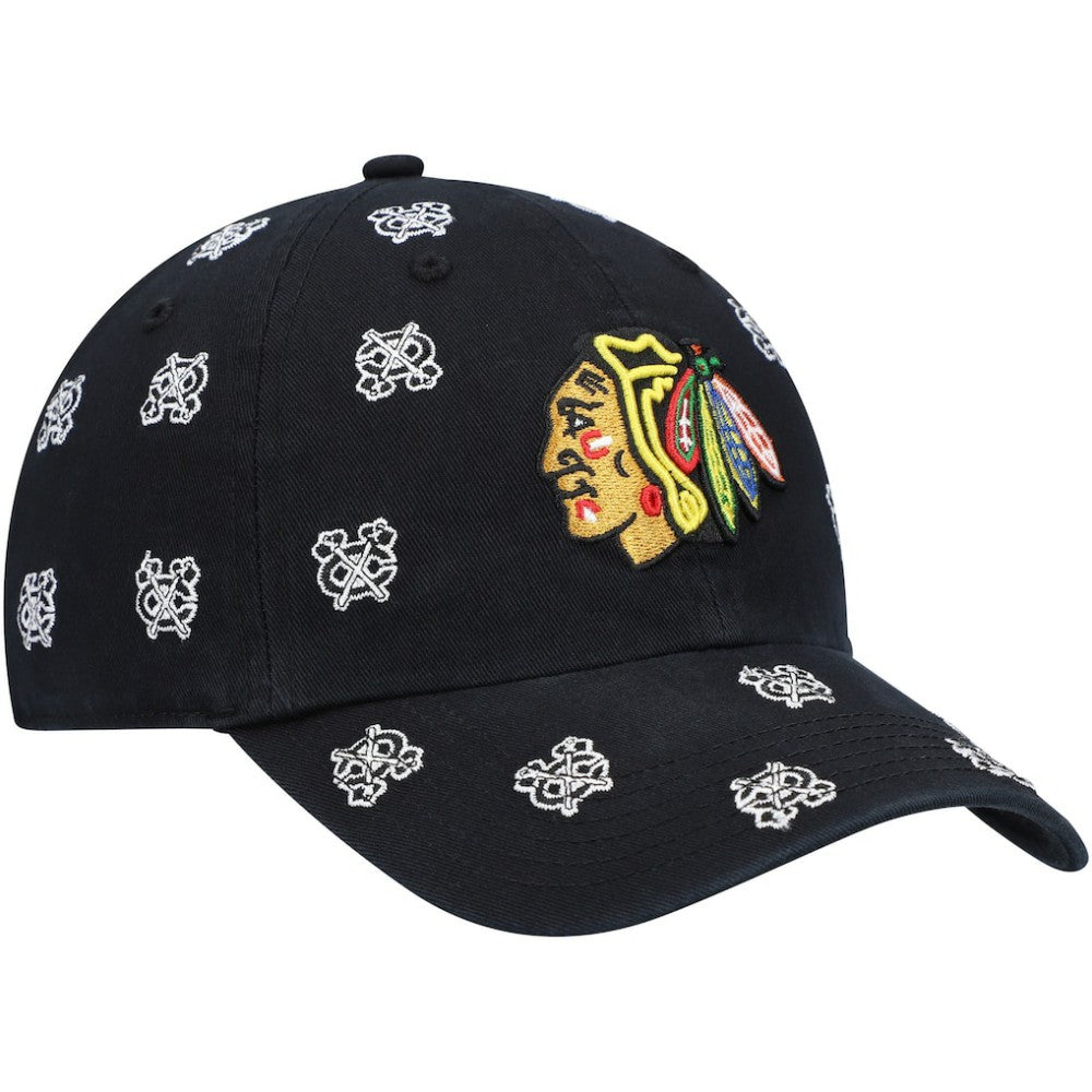 NHL Chicago Blackhawks '47 Women's Confetti Clean Up Adjustable Hat - Black