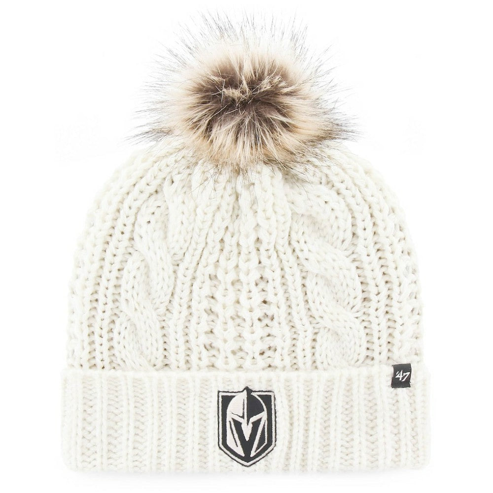 NHL Vegas Golden Knights '47 Women's Logo Meeko Cuffed Knit Hat with Pom - White