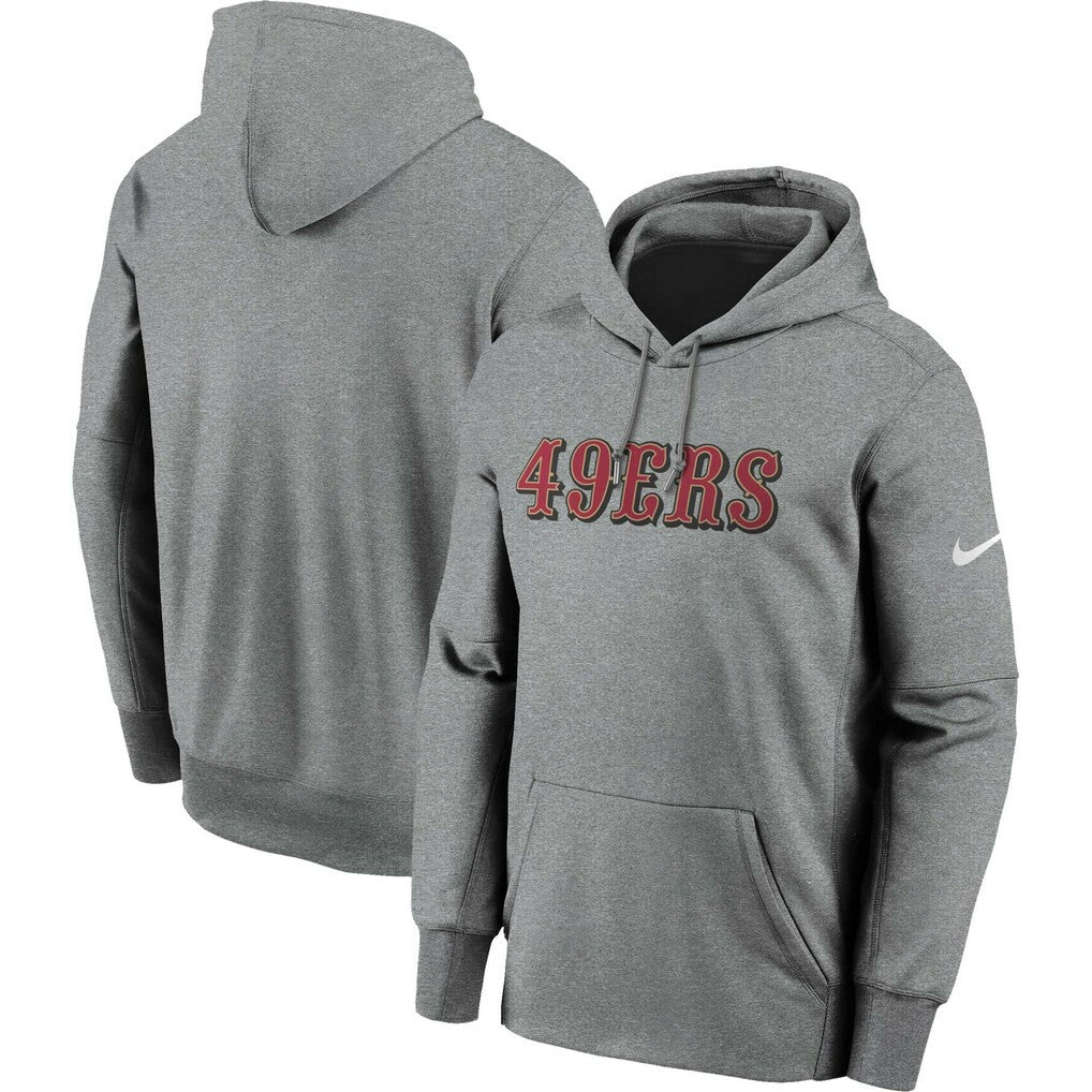 San Francisco 49ers Wordmark Performance Pullover Hoodie Charcoal