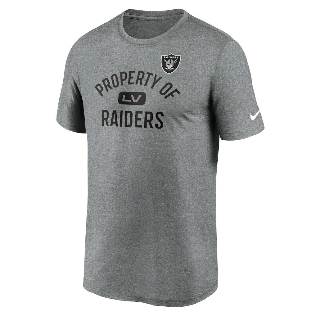 Las Vegas Raiders Legend Property Of Performance T-Shirt Heather Charcoal