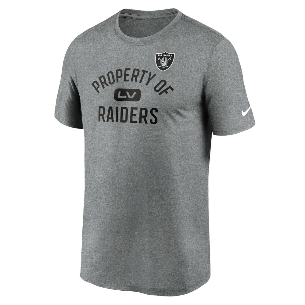 Las Vegas Raiders Legend Property Of Performance T-Shirt Heather Charcoal