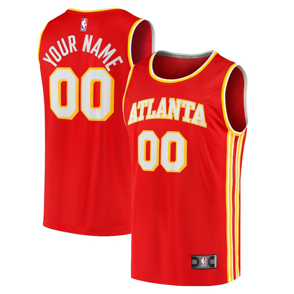 Atlanta Hawks Fast Break Replica Custom Jersey Icon Edition Red