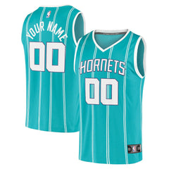 Charlotte Hornets Fast Break Replica Custom Jersey Icon Edition Teal