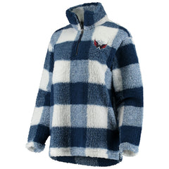 NHL Washington Capitals G-III 4Her by Carl Banks Women's Plaid Sherpa Quarter-Zip Jacket - Navy/White