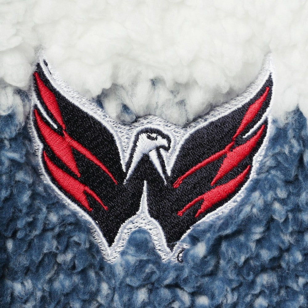 NHL Washington Capitals G-III 4Her by Carl Banks Women's Plaid Sherpa Quarter-Zip Jacket - Navy/White