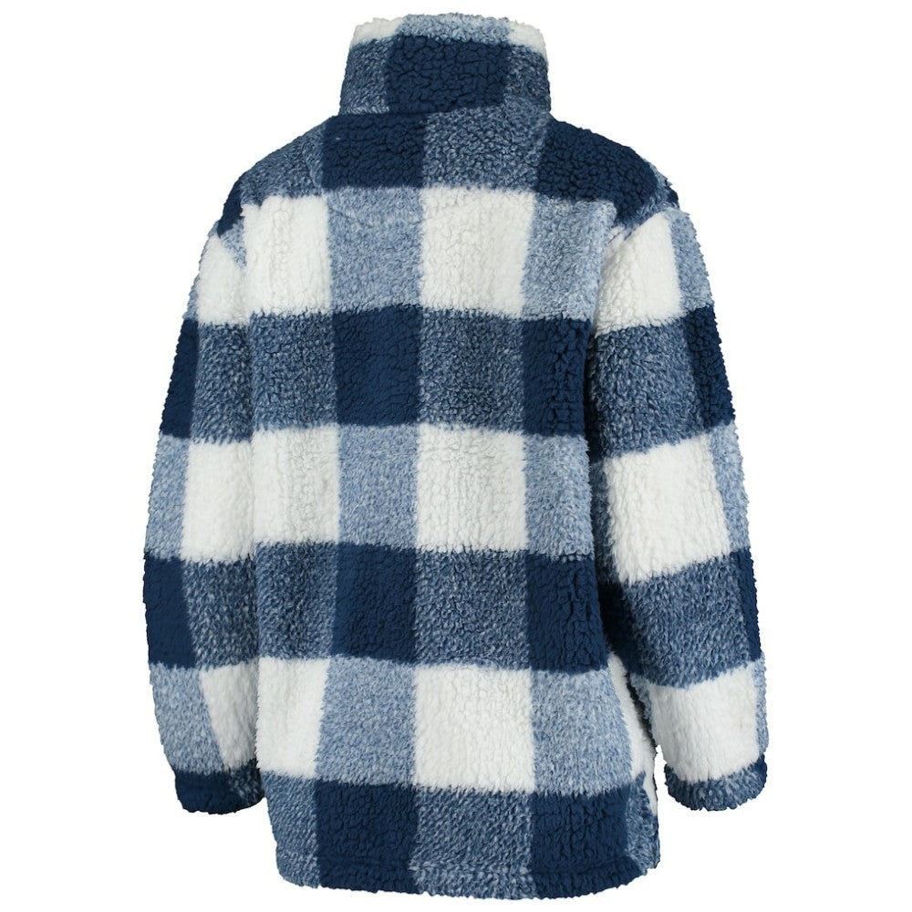 NHL Washington Capitals G-III 4Her by Carl Banks Women's Plaid Sherpa Quarter-Zip Jacket - Navy/White
