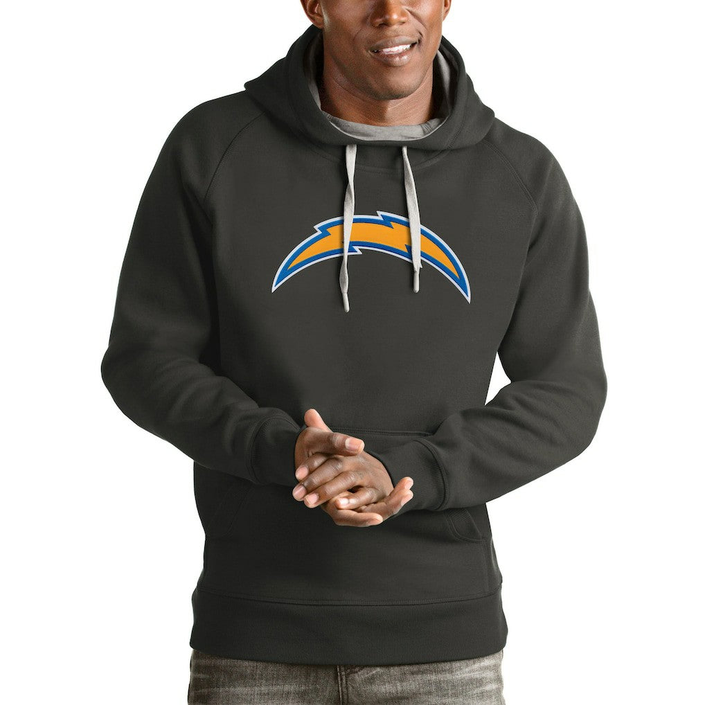 Los Angeles Chargers Antigua Victory Pullover Hoodie Charcoal