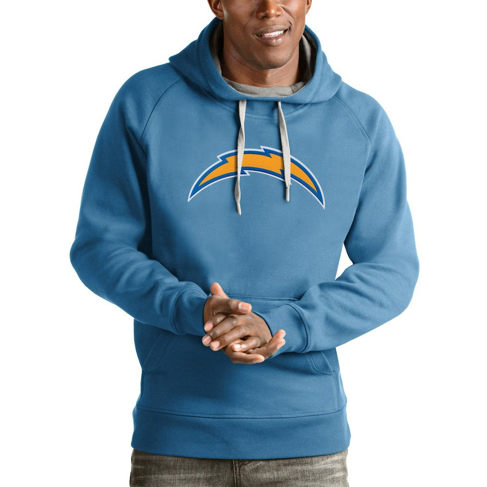 Los Angeles Chargers Antigua Victory Pullover Hoodie Light Blue