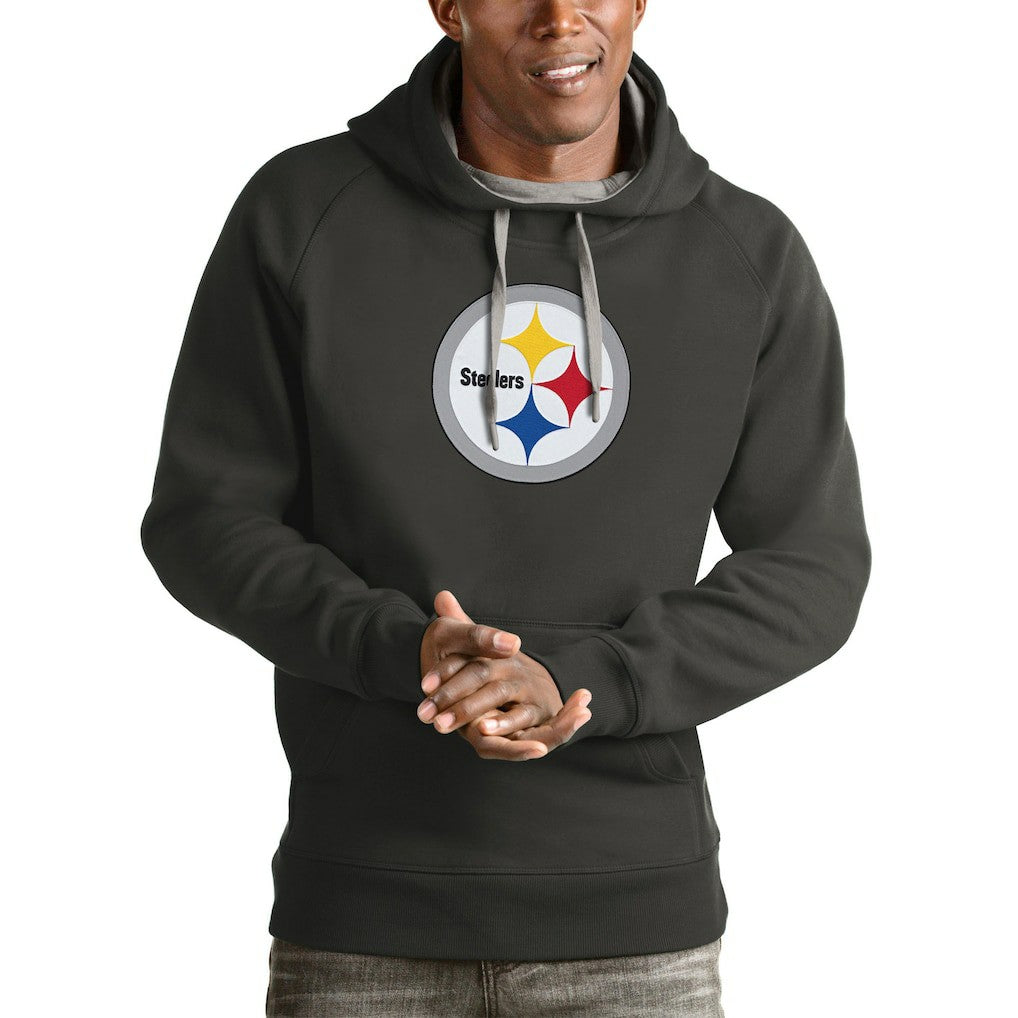 Pittsburgh Steelers Antigua Victory Pullover Hoodie Charcoal
